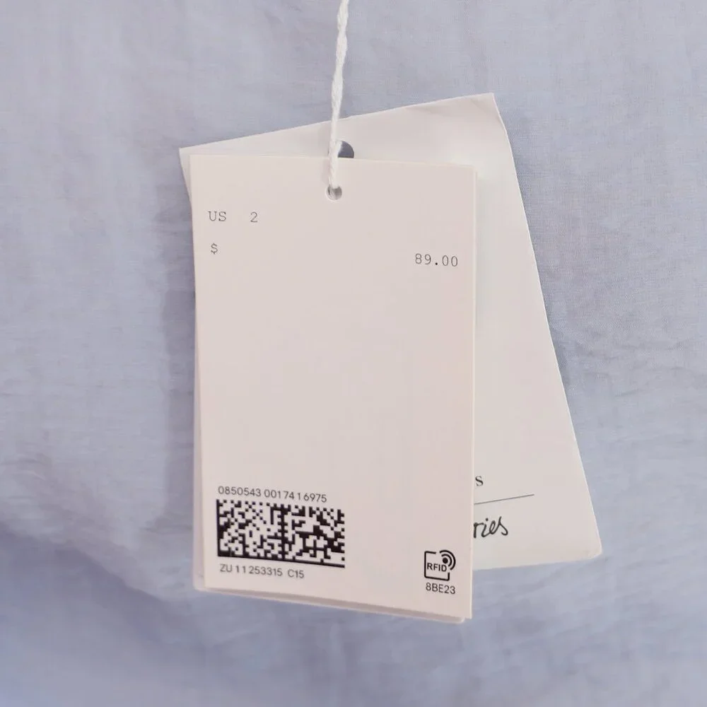 NWT & OTHER STORIES Voluminous Tie Wrap Blouse Semi-Cropped Periwinkle B… - Picture 11 of 12